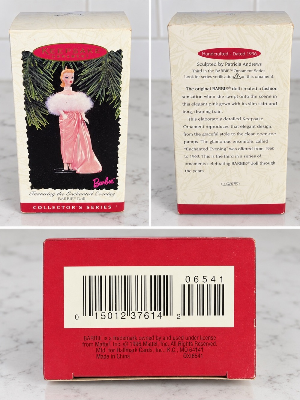 1996 Hallmark Enchanted Evening Barbie Keepsake Ornament #3 Series w/ Box